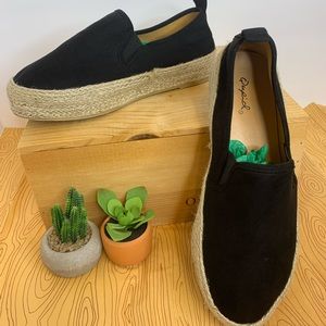 Qupid platform suede slip on espadrilles sneaker
